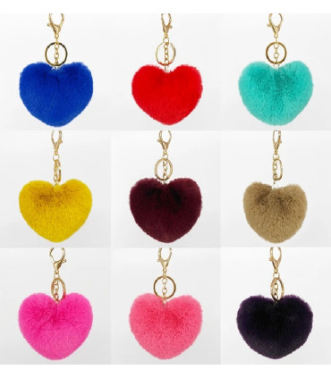 Llaveros de Pompón: Encanto en Forma de Corazón y Círculo para Estilo Único