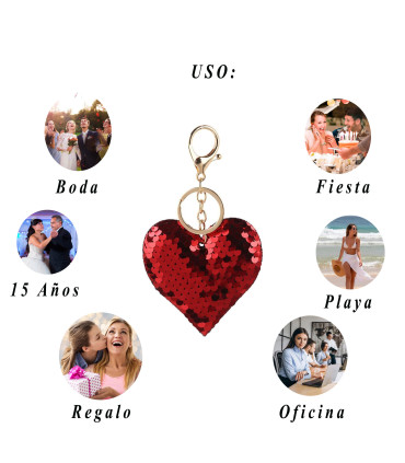 Llavero  de Cristal de Corazones