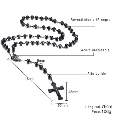 Rosario  Moderno de Acero Inoxidable