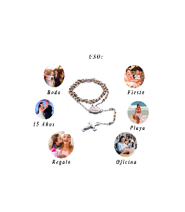 Rosario  Moderno de Acero Inoxidable