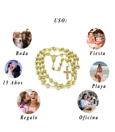 Rosario de Lariat Masculino de Acero Inoxidable