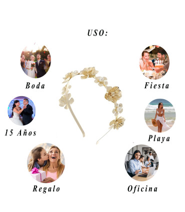 Cintillos dorados de Diferentes Diseños