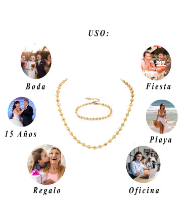 Conjuntos de Pulsera y Collar de Balines