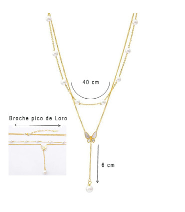 Cadena doble Lariat de Acero Inoxidable