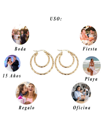 Argollas  Doble de Acero Inoxidable