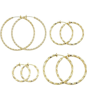 Argollas Doble con perlas De Acero inoxidable