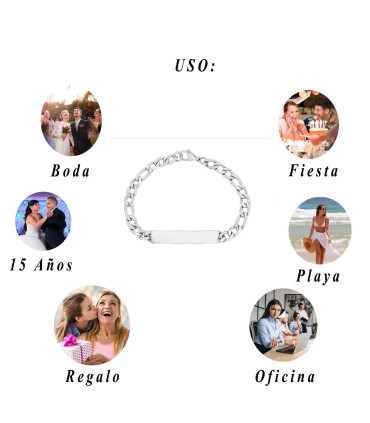 Esclavas Pulseras de Plata Italiana 925 para Dama