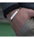 Esclava Pulsera con Placa Grabada, de Plata Italiana 925