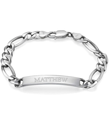 Esclava Pulsera con Placa Grabada, de Plata Italiana 925